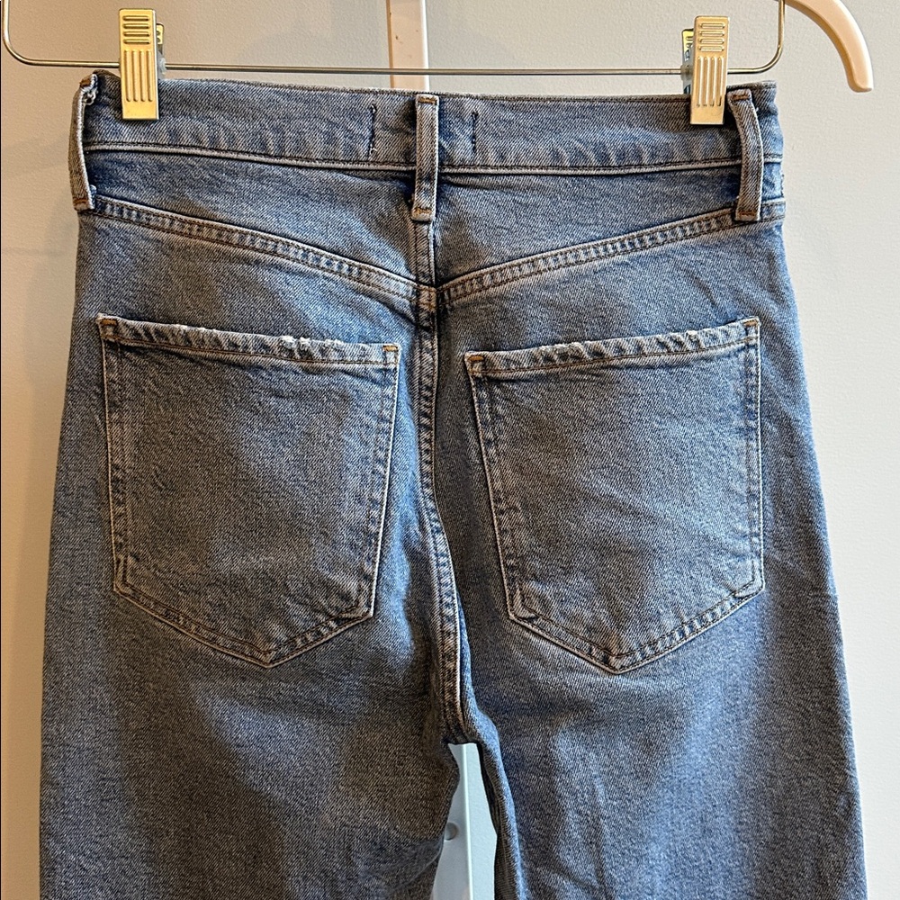 AGOLDE Riley High Rise Straight Crop Distressed
Ripped Knee Jeans - Picture 6 of 6